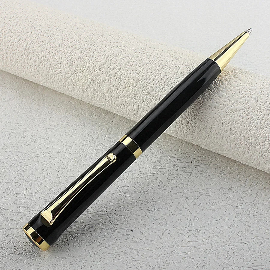 Business Luxury Metal Ballpoint Pen Classic 0.7MM Nib Writing Gift Pen , Black Color Business Office Home Supplies