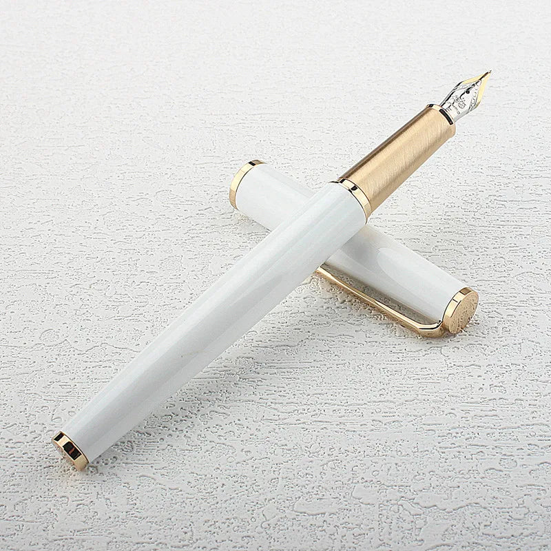 Gold Fountain Pen Superfine/Fine Nib 0.38/0.5mm Ladies Elegant and Excellent Business Office Gift