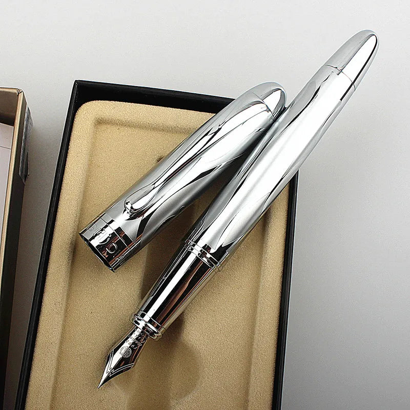 New silver engraving Fountain Pen 0.38mm&0.5mm Best Selling Ink Pen Gift High Quality Student Supplies Calligraphy Pens