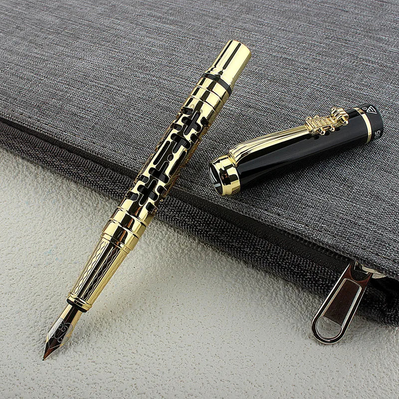 Luxury Hollow Out Metal Fountain Pen Iridium EF/F/M/ Nibs Business Writing Gift Pens School Office Supplies Stationary