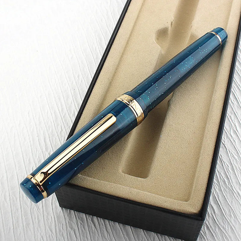 Fountain Pen Deep Blue Ink Pen Spin Converter Filler EF F M Nib Business Stationery Office School Supplies Pens