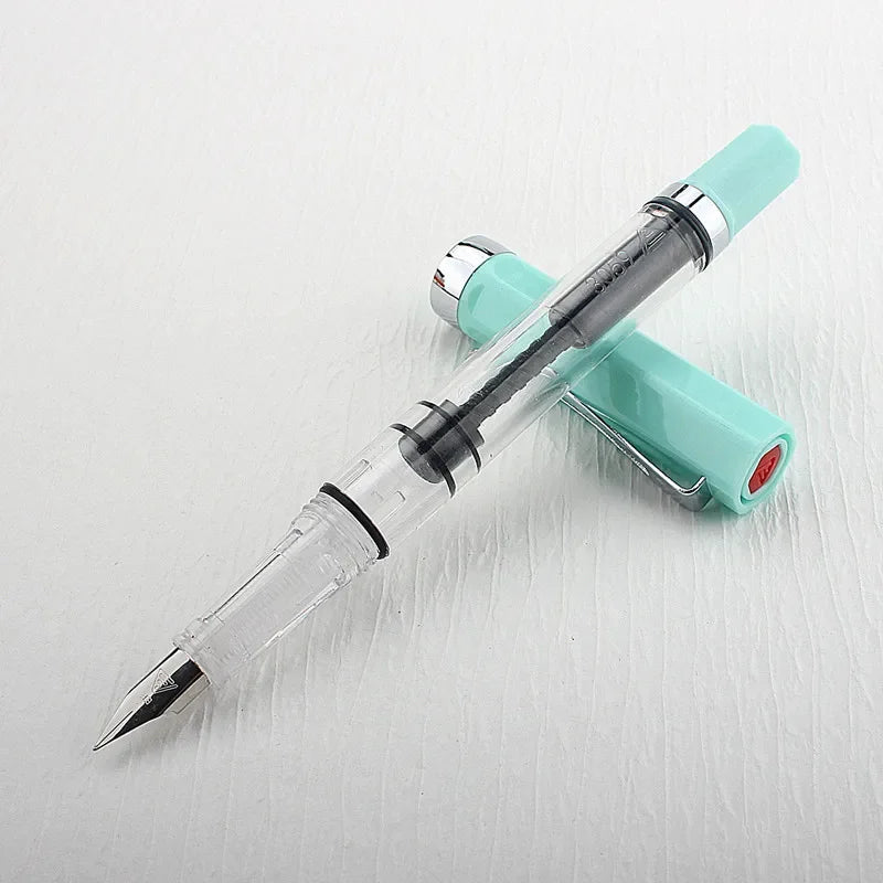 High Quality 3059 Piston Fountain Pen Resin Transparent Ink Pen EF/F Nib 0.38/0.5mm Fountain Pen Business Gif