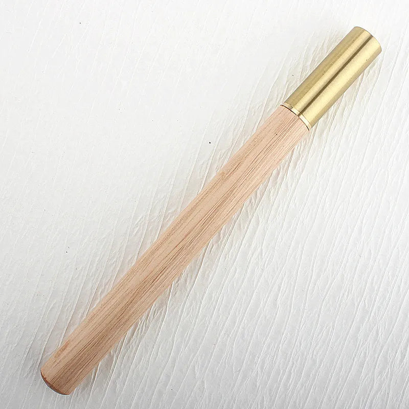 Wooden Ball Point Pens Trim Stationery Office School Supplies New Golden Rollerball Pen