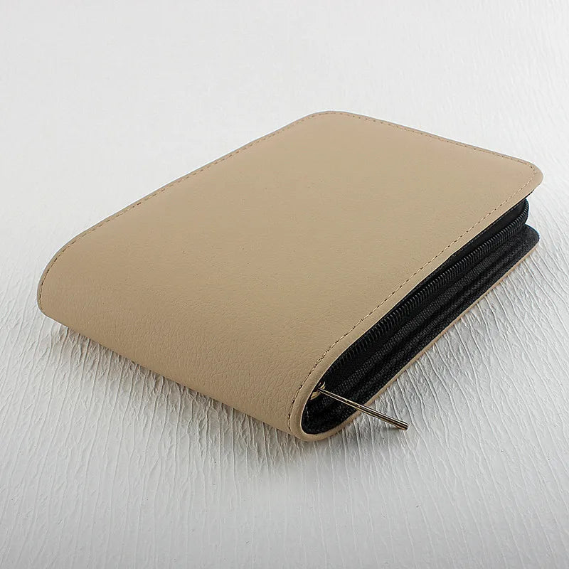 12 Slots Fountain Pen Retro Pen Pouch PU Leather Pencil Case for School Students Men Pencil Bag