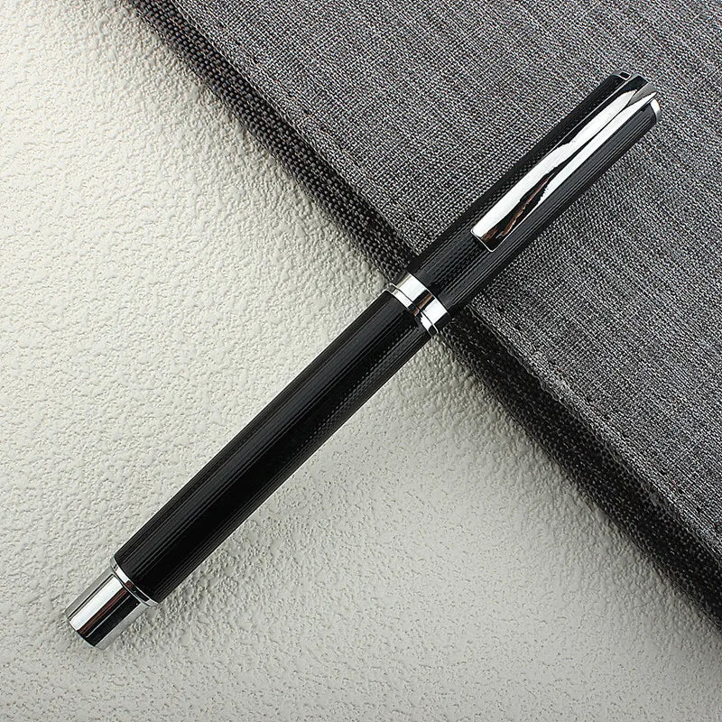 Metal Ballpoint Pen, Signature Pen Metal Housing Black Ink Medium Point 0.5mm Nib Stationery Gel Pens