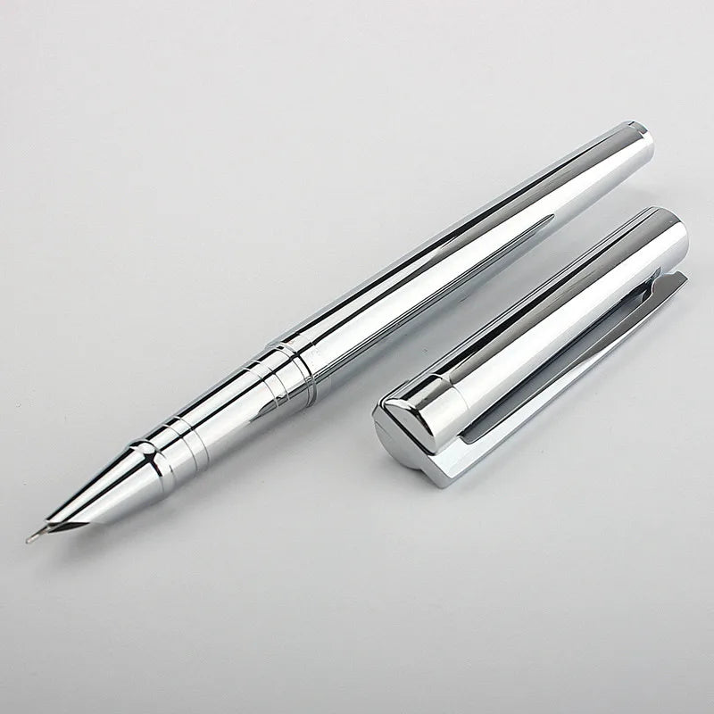 126 Silver Business Office EF/ F Nib Fountain Pen Student School Stationery Supplies Ink Calligraphy Pen PK35