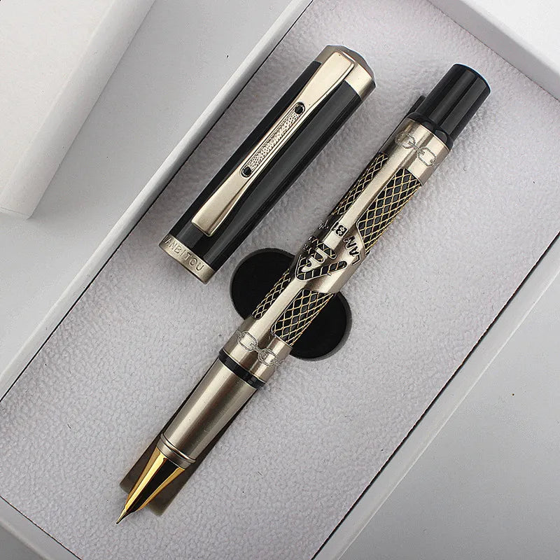 Luxury Calligraphy Pen Forest Metal Fountain Pen Extra Fine Nib Beautiful Texture Excellent Writing Gift Ink Pen