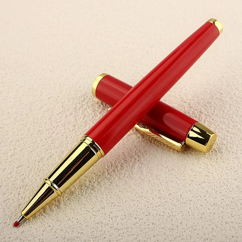 2PCS Luxury Red Signature Ballpoint Pens for Business Writing Office Supplies Stationery Gift